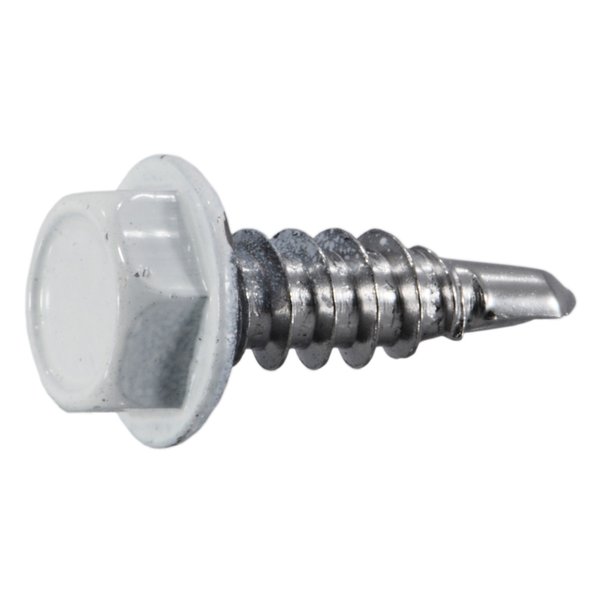 Midwest Fastener Self-Drilling Screw, #8 x 1/2 in, Painted Stainless Steel Hex Head Hex Drive, 15 PK 39581